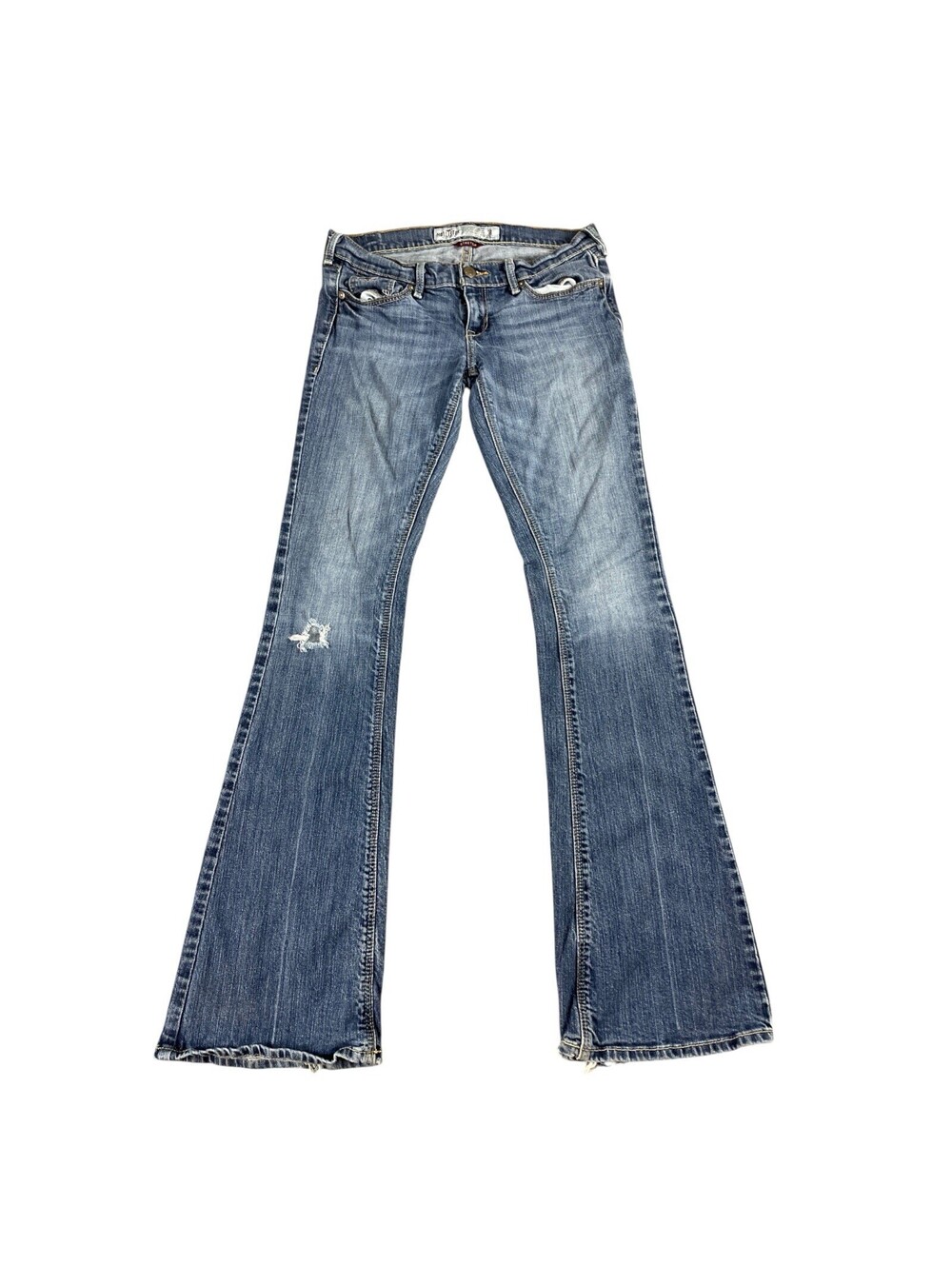 Y2K Hollister Flared Leg Jeans Medium Wash Stretch Women's 3R ( 28 x 31 )